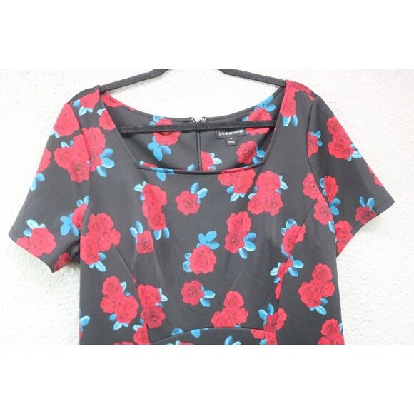 Lane Bryant Black w/Roses Fit and Flare Midi Dress-Size 14-Whimsigoth - Picture 2 of 8